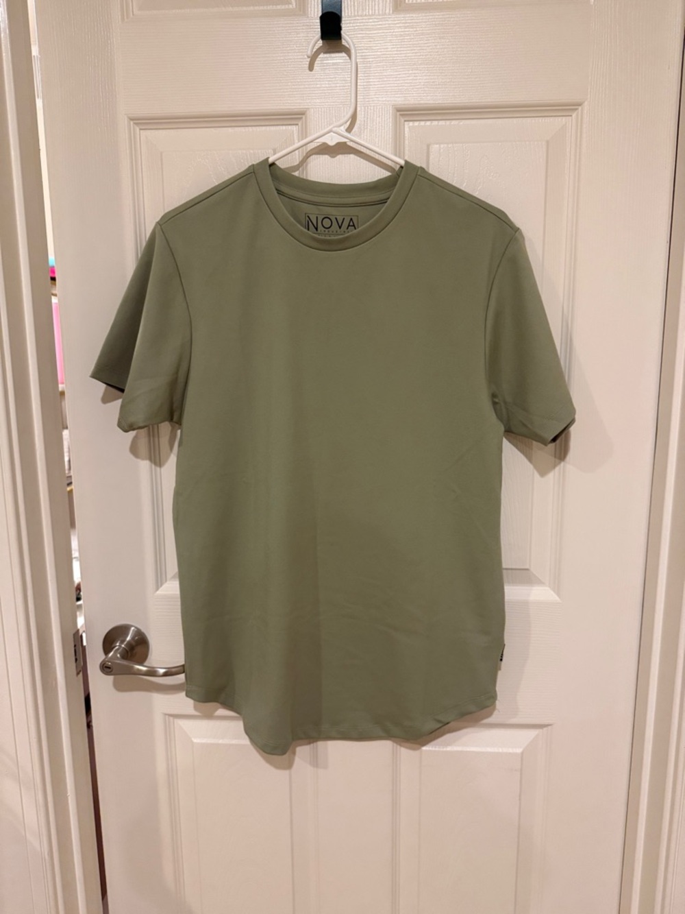 Men's Olive Green Crew Neck Short Sleeve Tee